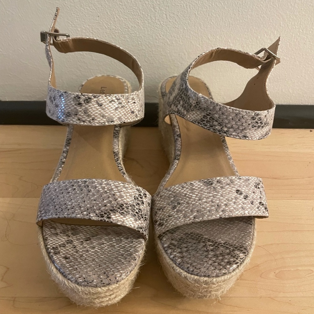 Snakeskin platform sandal